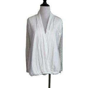 Dolan women’s XS mixed media surplice blouse
